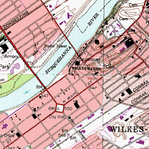 Topographic Map of Mulligan Physical Science Center, PA