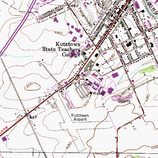 Topographic Map of Golden Bear Village West, PA