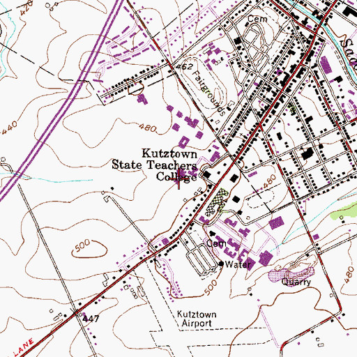 Topographic Map of Grim Science Building, PA