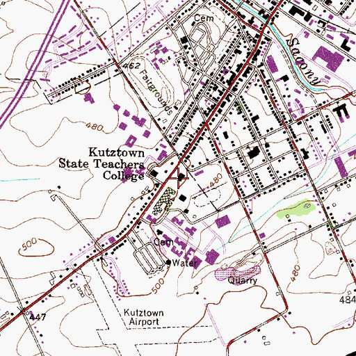 Topographic Map of Lawrence M Stratton Adminstration Center, PA