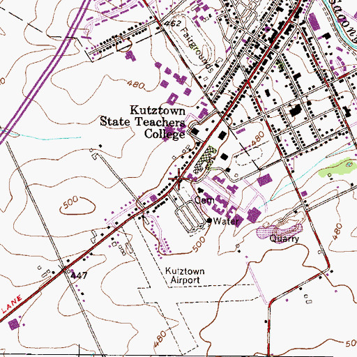 Topographic Map of Luthern Center, PA