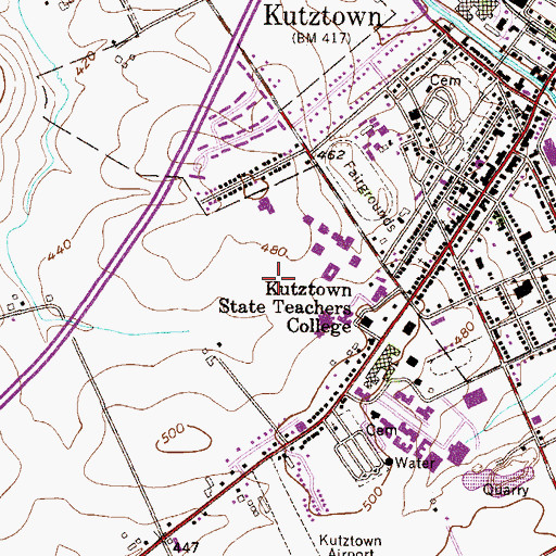 Topographic Map of Lytie Hall, PA