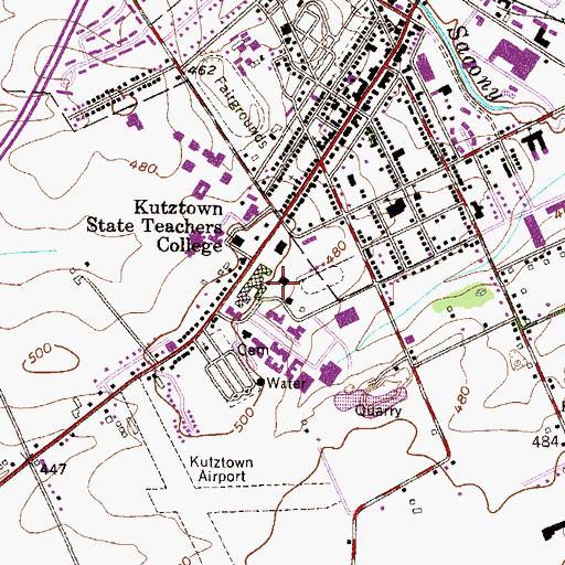 Topographic Map of Risley Hall, PA