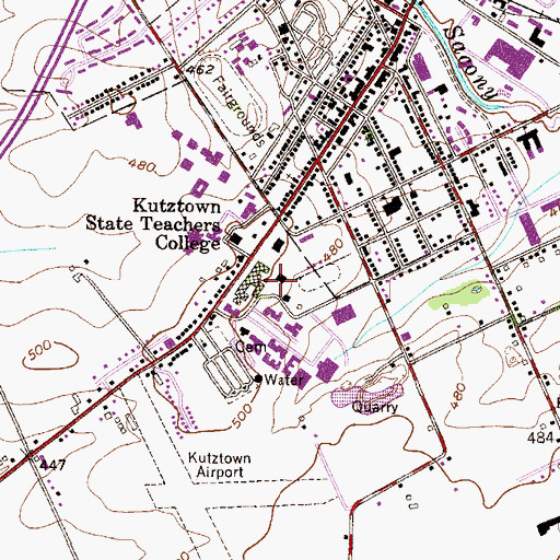 Topographic Map of Risley Hall, PA