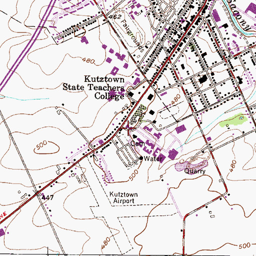 Topographic Map of Rothermel Hall, PA