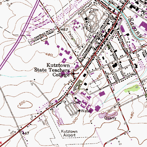 Topographic Map of Schaeffer Auditorium, PA