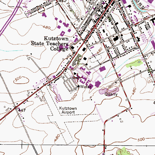 Topographic Map of Schuylkill Hall, PA