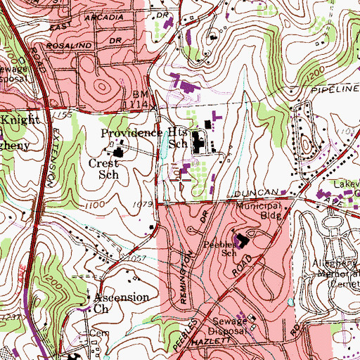 Topographic Map of Annex Building, PA