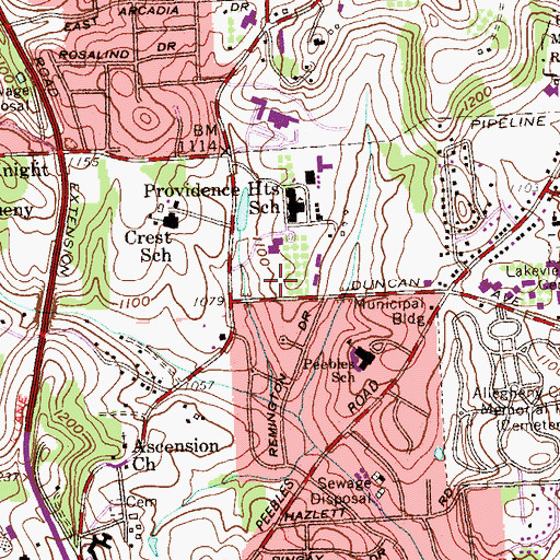 Topographic Map of Magdalen Chapel, PA