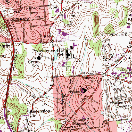 Topographic Map of Zappala College Center, PA
