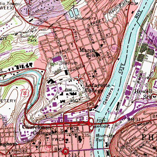 Topographic Map of Carolyn Huntington Bailey Health Center, PA
