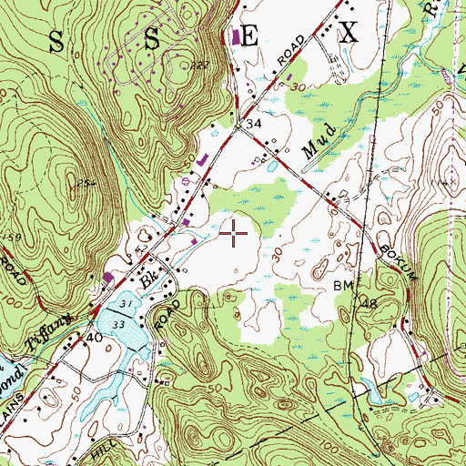 Topographic Map of Tiffany Brook, CT