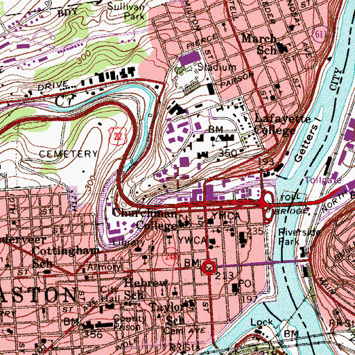 Topographic Map of Chi Phi Fraternity, PA