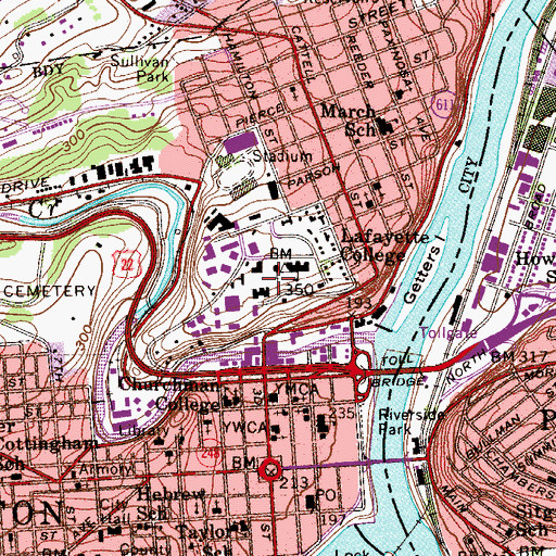 Topographic Map of Colton Chapel, PA
