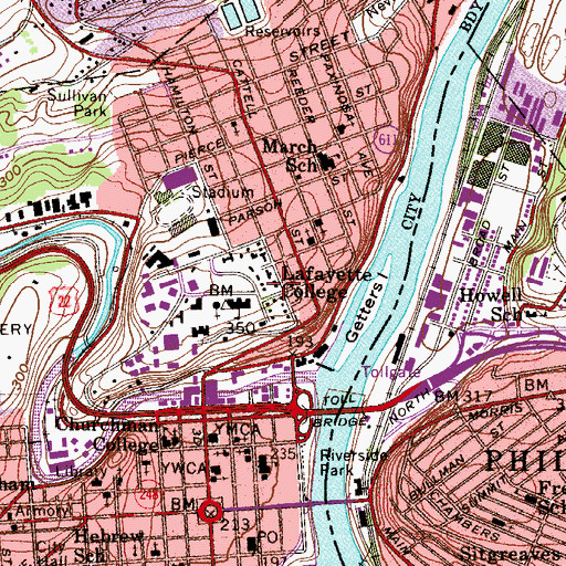 Topographic Map of David A Portlock Black Cultural Center, PA