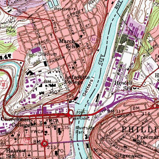 Topographic Map of Fretz House, PA