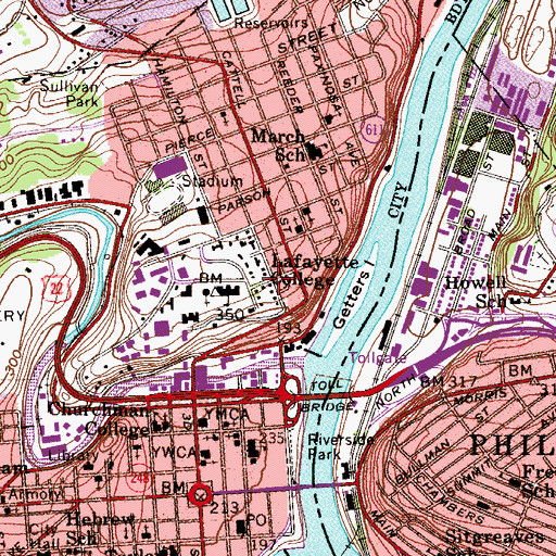Topographic Map of Hillel House, PA