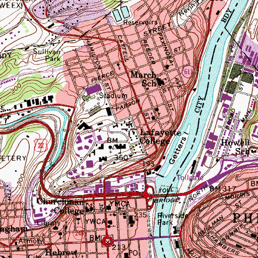 Topographic Map of James Renwick Hogg Hall, PA