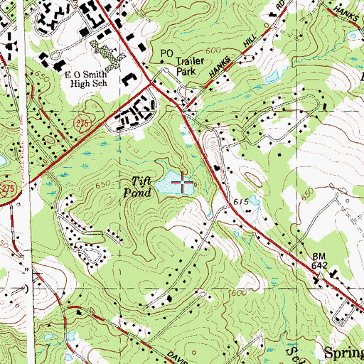 Topographic Map of Tift Pond, CT