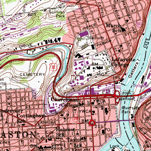 Topographic Map of Lerch House, PA