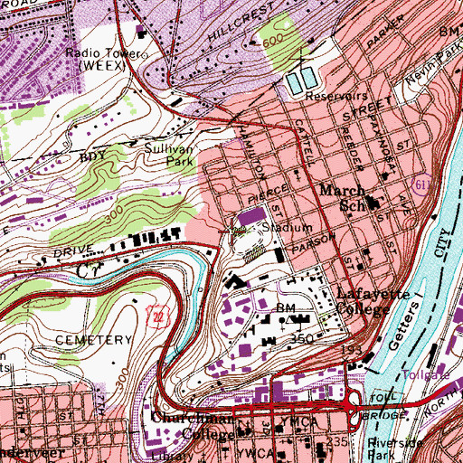 Topographic Map of Maroon Club Strength Center, PA
