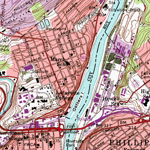 Topographic Map of McKelvy House, PA