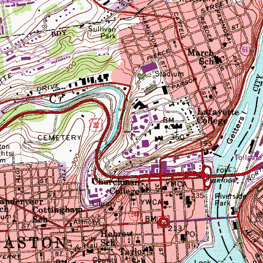 Topographic Map of Phi Kappa Psi Fraternity, PA