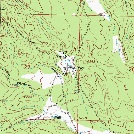 Topographic Map of X I Well, AZ