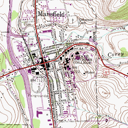 Topographic Map of Alumni Hall Student Center, PA