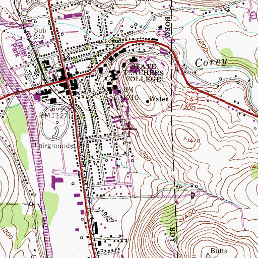 Topographic Map of Beecher House, PA