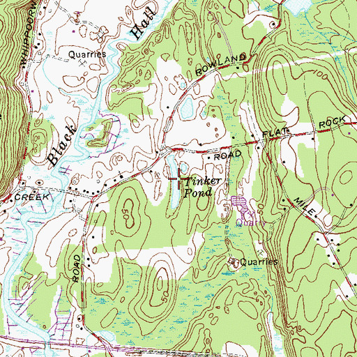 Topographic Map of Tinker Pond, CT