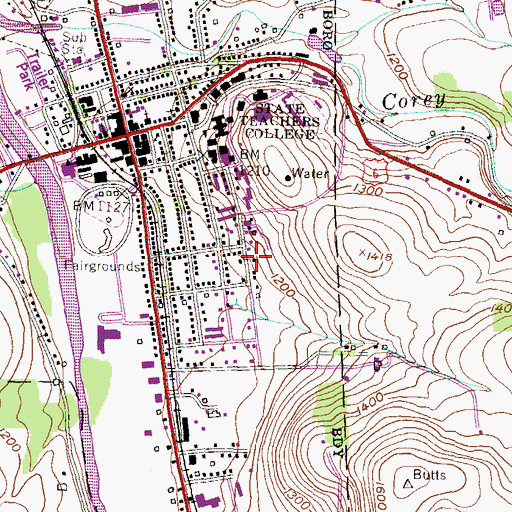 Topographic Map of Cedarcrest Manor, PA