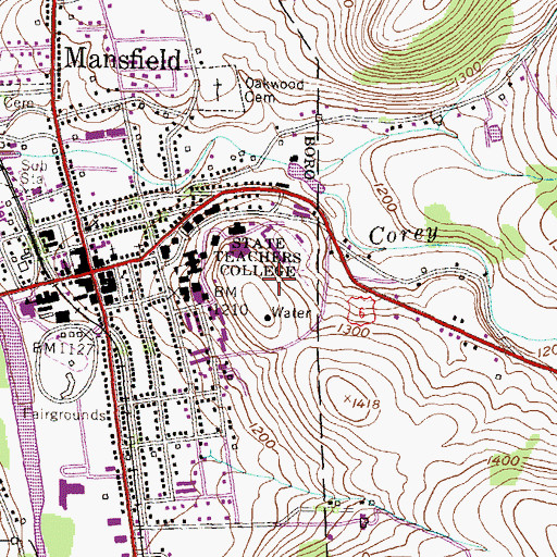 Topographic Map of Decker Gymnasium, PA