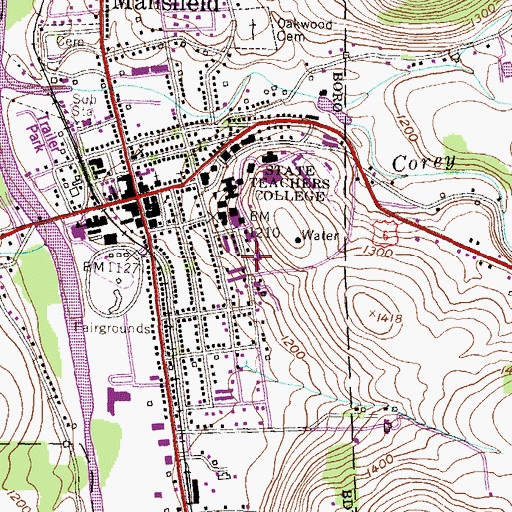 Topographic Map of Hemlock Manor, PA