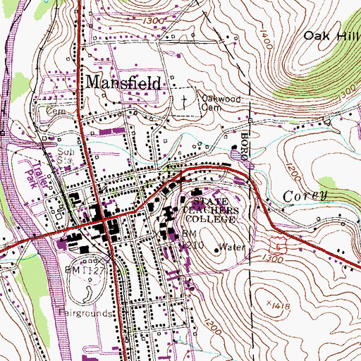 Topographic Map of Retam Center, PA