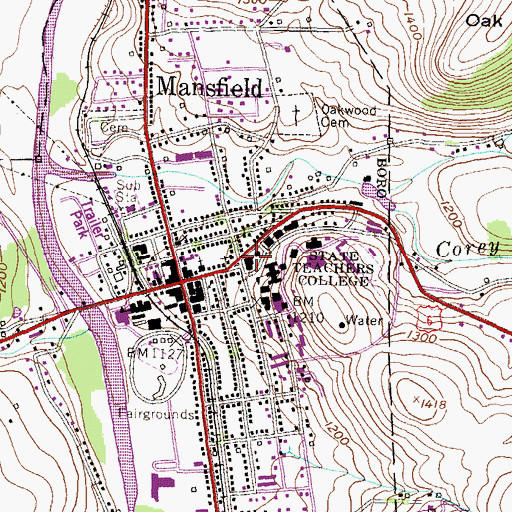 Topographic Map of William R Straughn Hall, PA