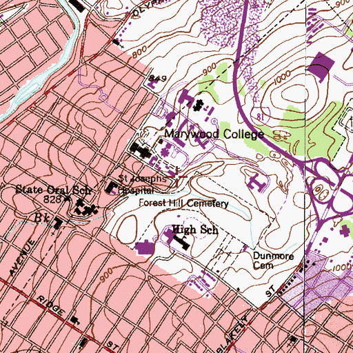Topographic Map of Center for Natural & Health Science, PA