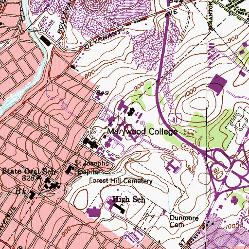 Topographic Map of Emmanuel Hall, PA