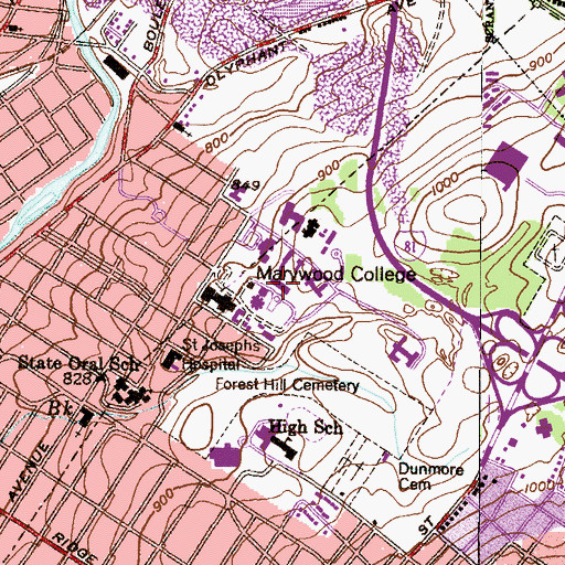 Topographic Map of Health & Physical Education Center, PA