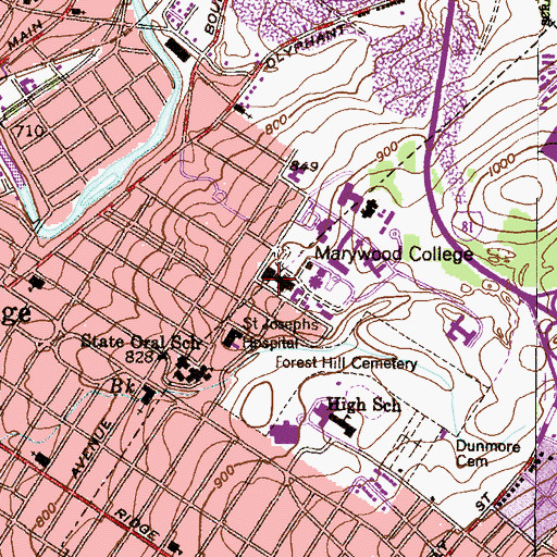 Topographic Map of Liberal Arts Center, PA