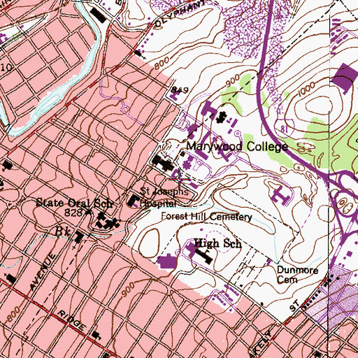 Topographic Map of McCarty Hall, PA