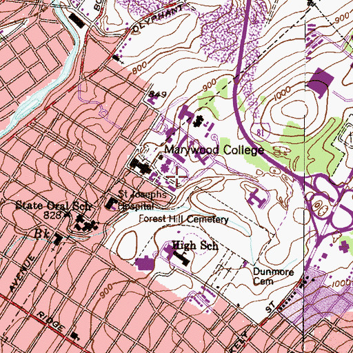 Topographic Map of Michael and Dolores Insalaco Studio Arts Center, PA