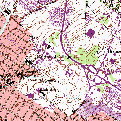 Topographic Map of Tony Domiano Early Childhood Center Visual Arts Center, PA