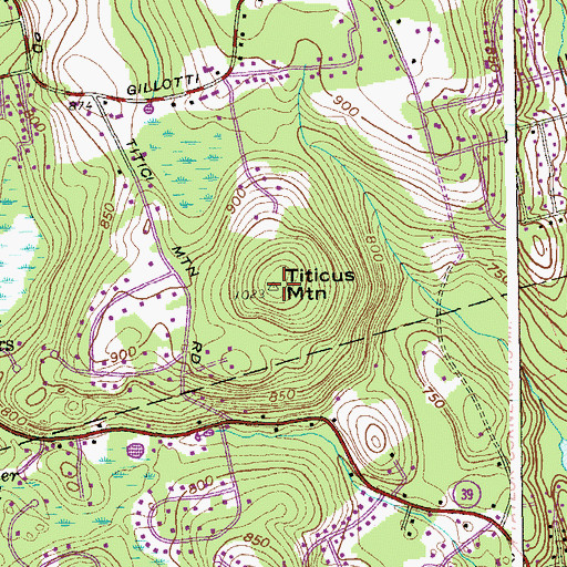 Topographic Map of Titicus Mountain, CT