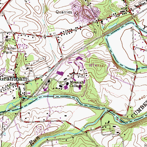 Topographic Map of Agape Center, PA