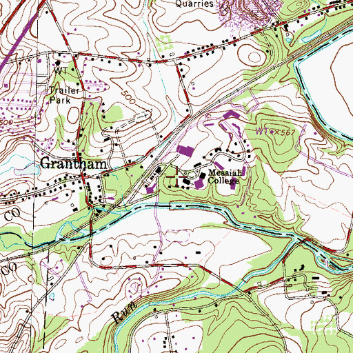 Topographic Map of Boyer Hall, PA