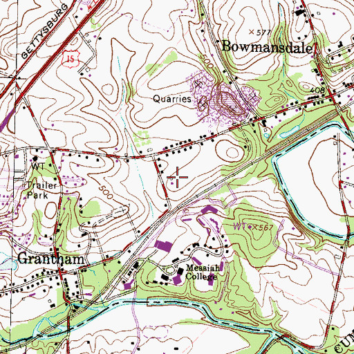 Topographic Map of Brethren in Christ Offices, PA
