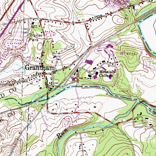 Topographic Map of Climenhaga Fine Arts Center, PA