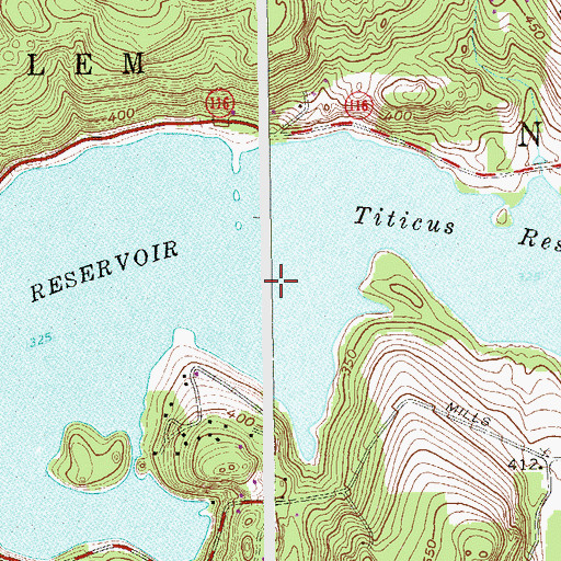 Topographic Map of Titicus River, CT