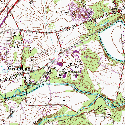 Topographic Map of Eisenhower Campus Center, PA